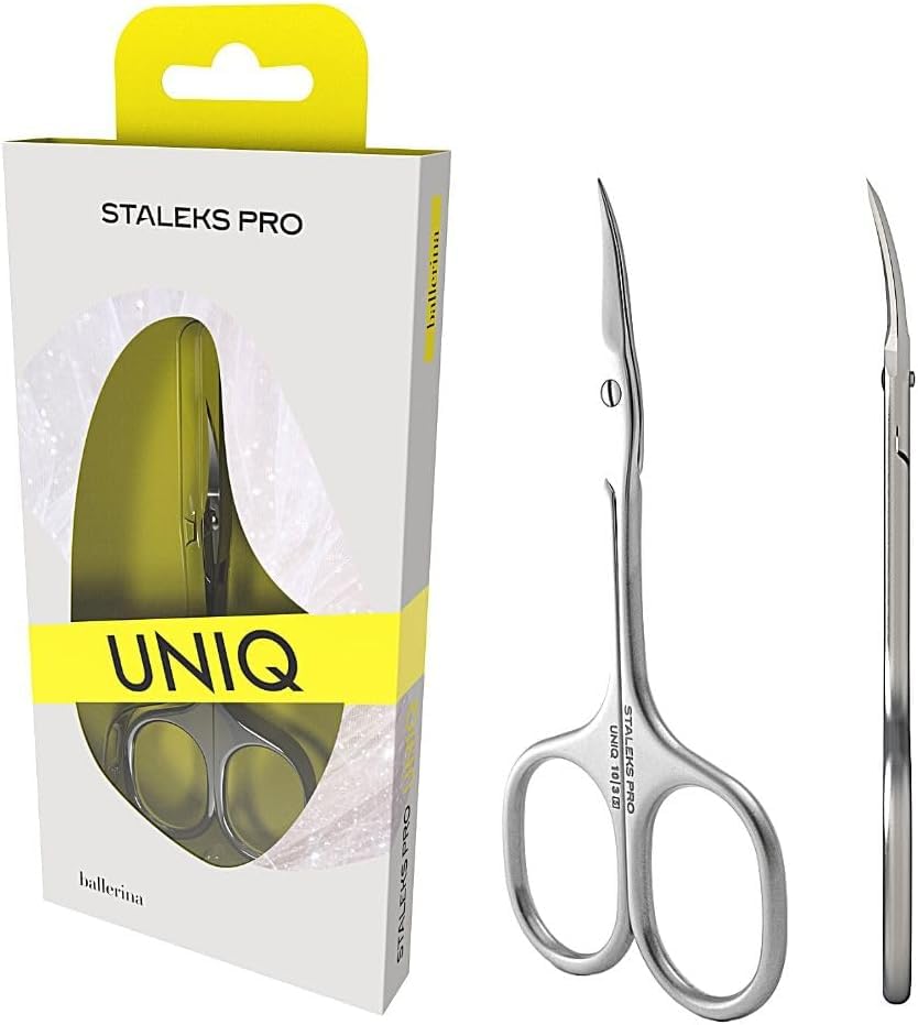 STALEKS PRO Professional Cuticle Scissors - UNIQ Ballerina - Pack of 1 - Model SQ-10/3
