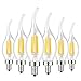 Albrillo E12 LED Chandelier Light Bulbs 4W, 40 Watt Candelabra Bulb Equivalent, 2700K Warm White, Flame Tip, 6 Pack