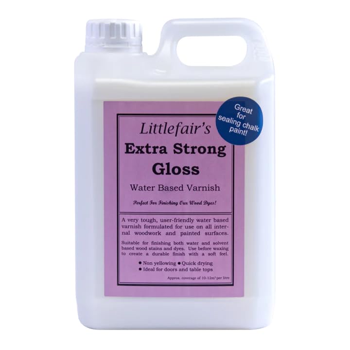 Littlefair's Extra Strong Wood Varnish - 2.5ltr - Water-Based, Fast Drying, Non-Yellowing, Low-Odour, Clear Finish (Gloss)