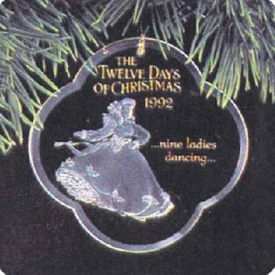 Nine Ladies Dancing Twelve Days of Christmas 9th in Series 1992 Hallmark Ornament QX3031