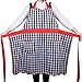 Love Potato 100% Cotton Vintage Gingham Kitchen Apron with Two Pockets, Small to Plus Size Ladies, Great Gift for Wife or Ladies