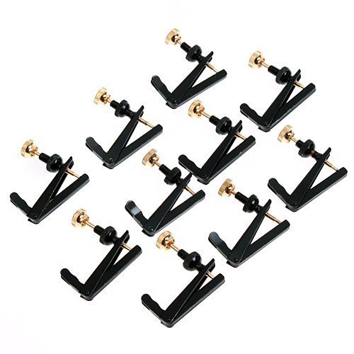10pcs Violin Parts String Adjuster Fine Tuner 3/4 -4/4 Black and Gold Violin Parts High Quality