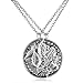 Q&Q Fashion Pack of 2 Vintage Silver Coin Stag Deer Couple Friendship Best Friends Pendant Necklace