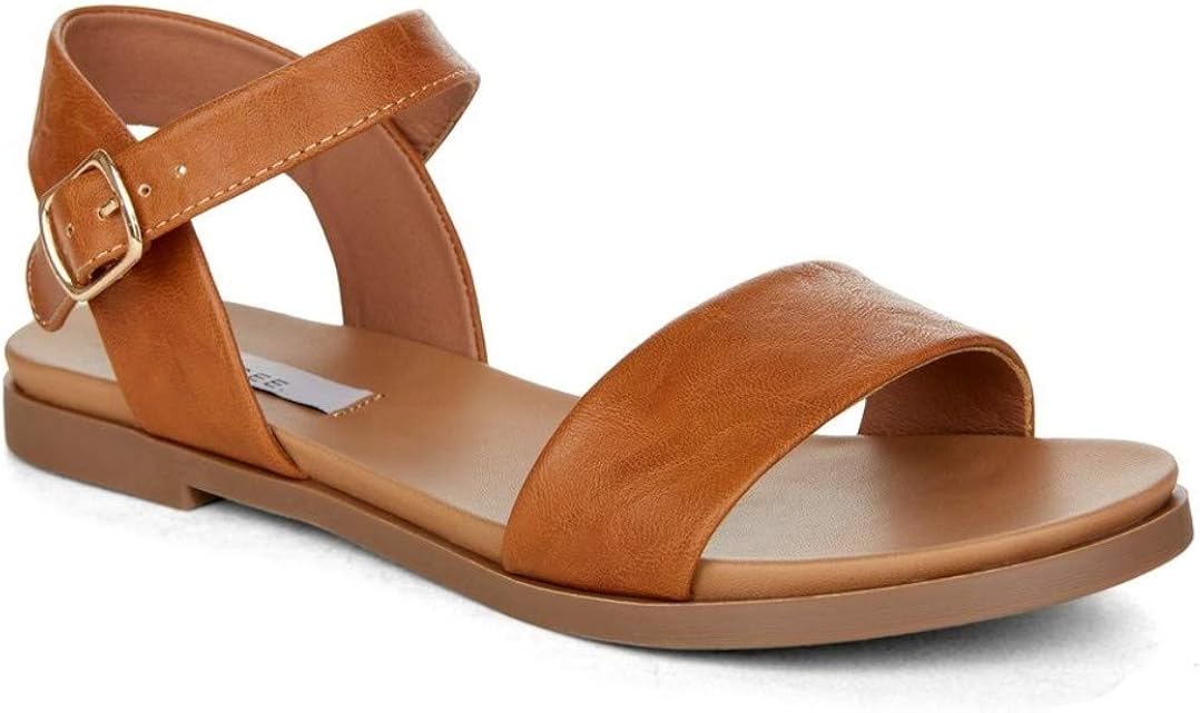 yellow ankle strap flats