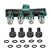 KMASHI 4 Way Hose Splitter Garden Hose Connector - Backwash Faucet Manifold Fitting with Comfort Grip and Zinc Alloy Body +10 Free Rubber Washers and 4 Free Nipples Water Splitter.