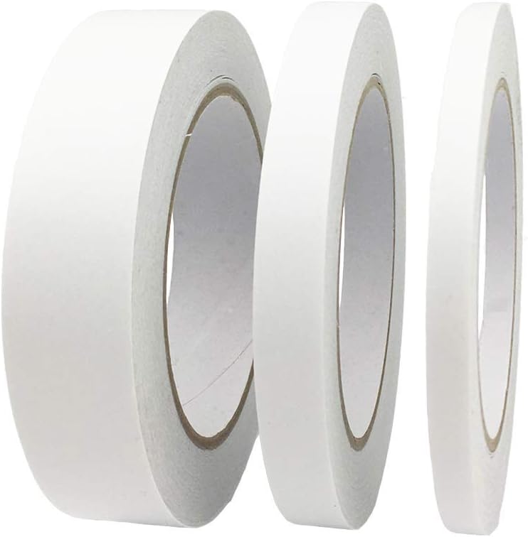WeFine 3 Rolls Double Sided Tape Adhesive Sticky Tapes for Gifts Photos,Documents, Wallpaper, Scrapbooking, Crafts, Ribbon