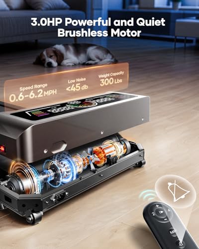 TOPUTURE Walking Pad with Incline, 2 in 1 Treadmills for Home & Office, Under Desk Treadmill, 2.5HP Portable Compact Treadmill with Remote Control, APP & LED Display, Installation-Free
