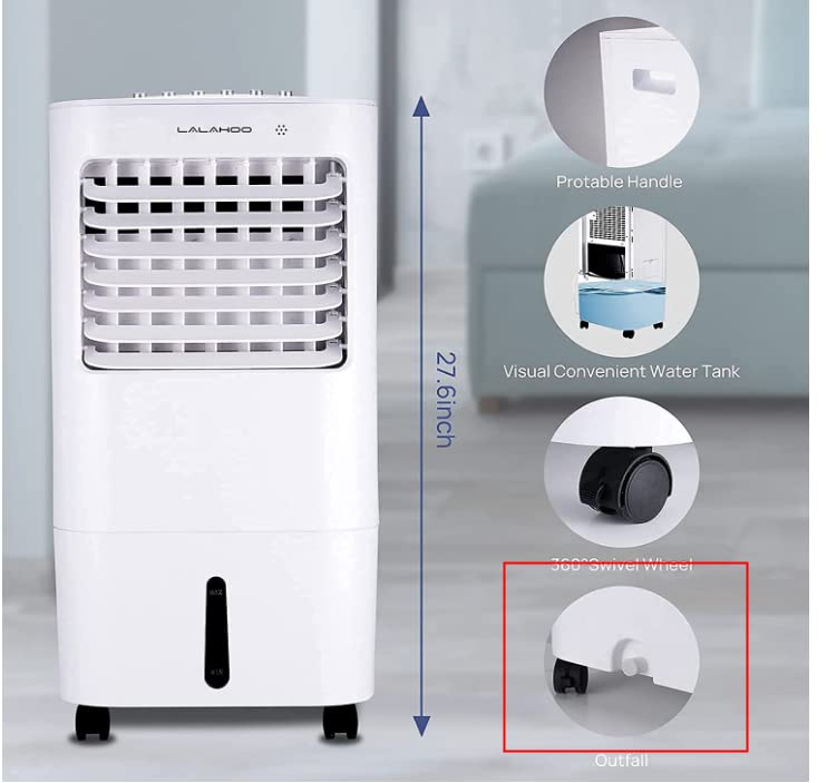 Evaporative Air Cooler, LALAHOO 3 in 1 Portable Bladeless Evaporative