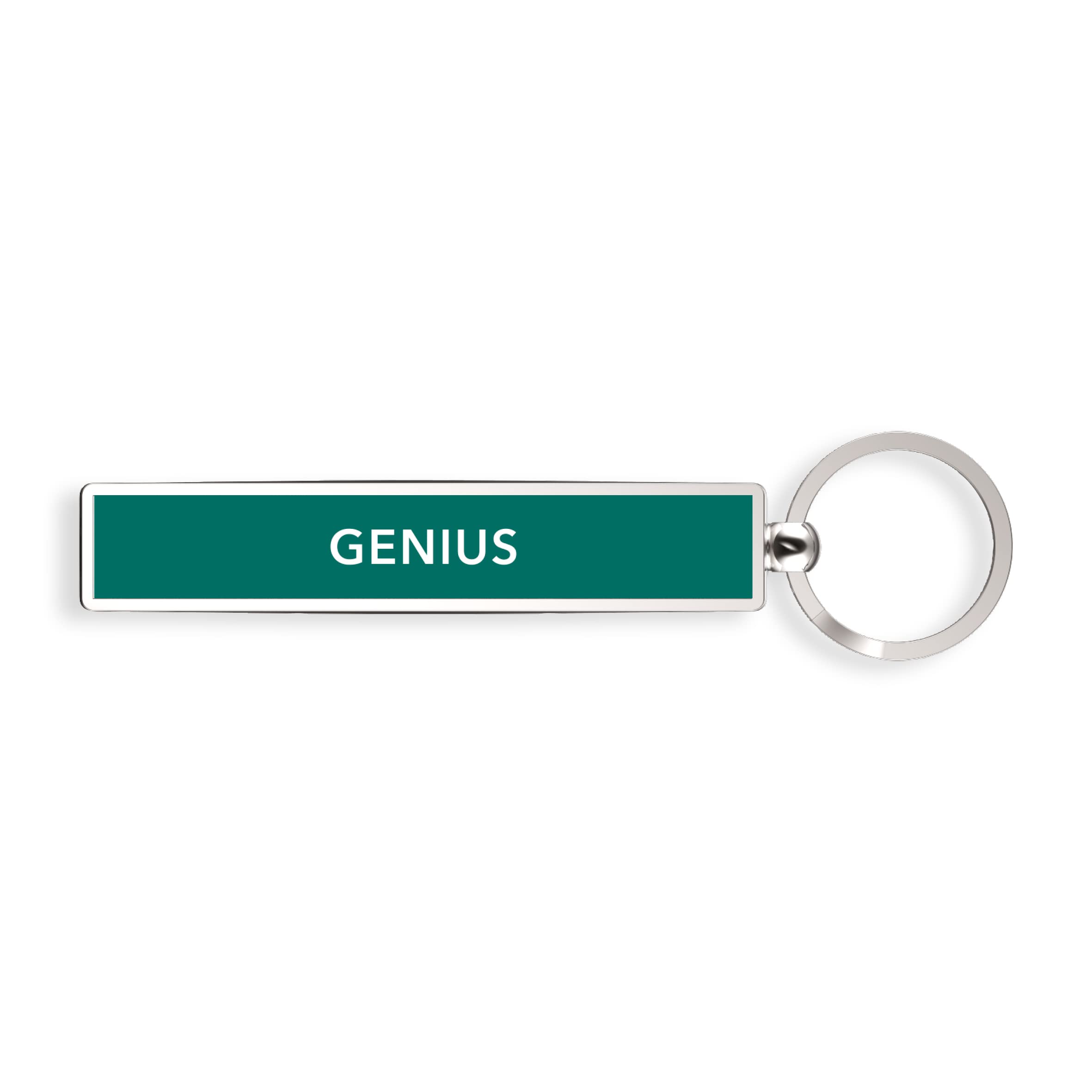 IF Show Offs Keys, Novelty Metal Keyrings with Enamel Infill - Genius - Green