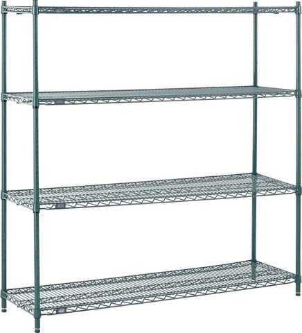 Nexel Industries 24487G 24 x 48 x 74 in. Electroplating Starter Shelf Unit44; Poly-Green