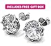 Jade Marie AMUSE Silver Brilliant Round Cut Stud Earrings, 18k White Gold Plated Earrings with 2ct Swarovski Crystals, Large Solitaire Stud Earring Set for Women