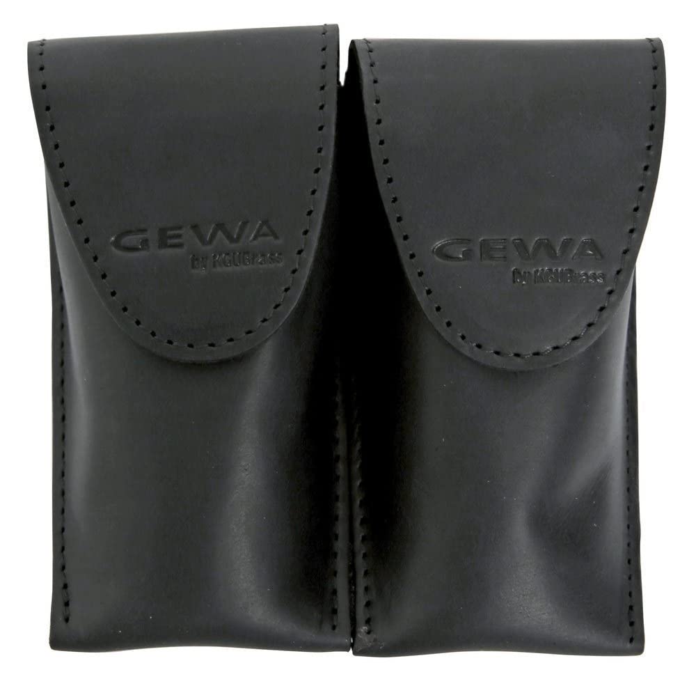GEWA Mundstücktasche Crazy Horse Waldhorn schwarz für 2 Mundstücke