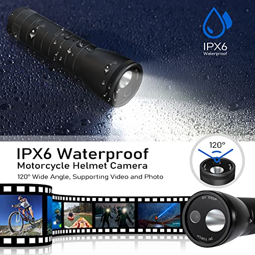 Motorcycle Helmet Camera 1080P - Sports Action Cam With Waterproof Case & 32GB Card For Biking