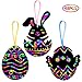 ORIENTAL CHERRY Easter Basket Stuffers - Easter Crafts Kit for Kids - Rainbow Scratch Art (Makes 48 Ornaments) - Bunny Eggs Chicken Decoration for Home Tree Classroom Party