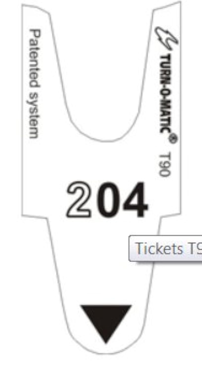 Turn-O-Matic T90 3 Digit Standard Tickets - 24000 Tickets (White)