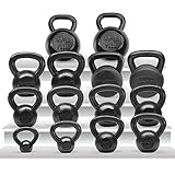 Yes4All Solid Cast Iron Kettlebell for Full Body Workout, Weight Loss and Strength Training