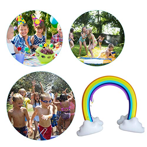 Ynredee Giant Inflatable Rainbow Arch Sprinkler,Inflatable Water Sprinkler Rainbow Outdoor Summer Water Spray Cool Play Fun Toy for Child Adult 78.74" (Rainbow)
