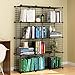 KOUSI DIY Wire Cube Storage, Modular Metal Shelf, Cubby Shelving, Stackable Grid Organizer, 12 Cube, Black