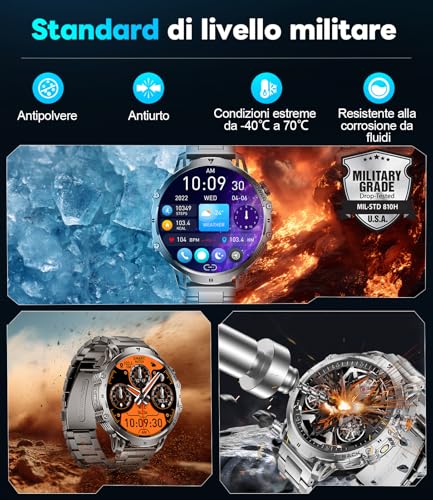 LIGEMI Men's Smartwatch with 1000 mAh/LED Torch, 1.85 Inch HD Smartwatch with Call and Answer, IP68 Waterproof, Sleep/Heart Rate Monitor/SpO2, 100+ Sport Modes for Android iOS