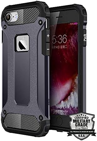 iPhone 6S Case,iPhone 6 Case,ANKOO [MILITARY GRADE] Heavy Duty Dual Layer Tough Defender Shield Case Hybrid Armor Shock Absorbing Protection Cover for Apple iPhone 6 / iPhone 6S (4.7) - Navy Blue