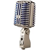 Monoprice Memphis Blue Classic Dynamic Microphone - Unidirectional, Retro-Style with Pop-Free On/Off Switch and Protective Case - Stage Right Series