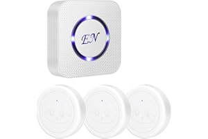 EverNary Dog Door Bell Wireless Doggie Doorbells for Potty Training with Warterproof Touch Button Dog Bells Included 1 Receiver and 3 Transmitters (White)
