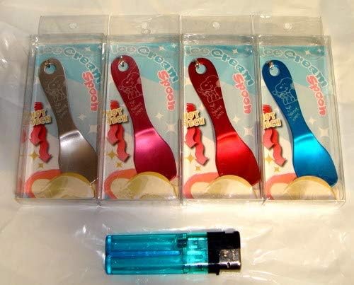 Amazon Co Jp スヌーピー 金属製アイスクリームスプーン 4色セット ブルー レッド ピンク シルバー ホビー 通販