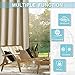 RYB HOME Outdoor Curtains for Patio - Waterproof & Sunlight Block Out Insulated Privacy Indoor Outdoor Curtains for Front Porch Garden Backyard, 1 Panel, 52 inch Wide x 95 inches Long, Cream Beige