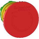 Schneider Electric - Emergency Stop Push Button Head for Harmony X85 22mm Push Button | Trigger Action and Mechanical Latching, Turn to Release, 40mm Mushroom, Red, ZB5AS844