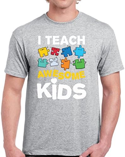 Pekatees Teach Awesome Kids Shirt For Men Autism Awareness Shirts For Men