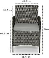 EVRE Grey Rattan Garden Set 4 Seater Coffee Table Cushions view 7