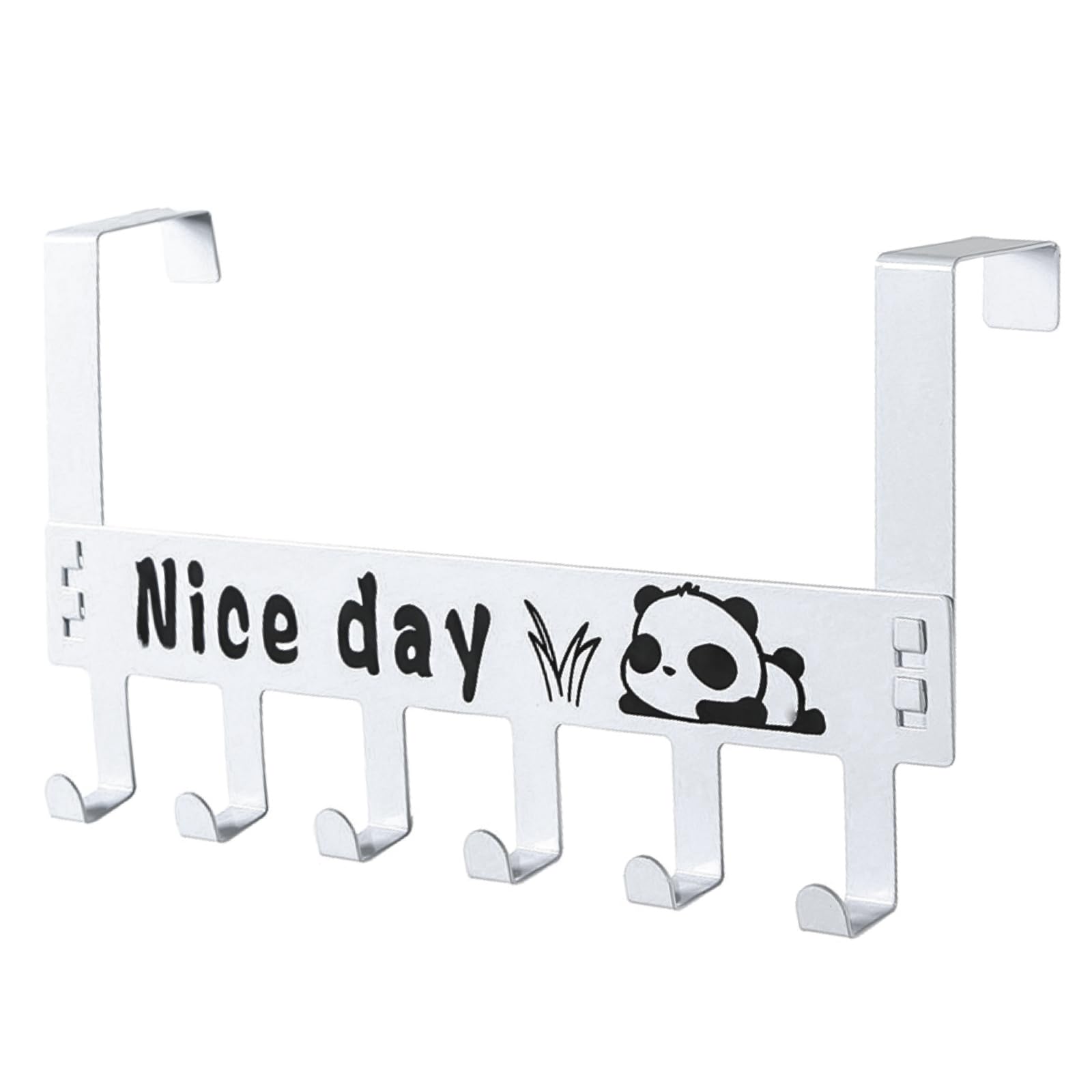 Echehi Over Door Hanger with 6 Hooks for Hanging Towels, Hats, Clothes, Keys. Sturdy Door Hangers for Bedrooms Living Room, Bathroom. White