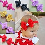 Qandsweet Baby Girl's Headbands Hair Bow Crystal Flower (9 Pack)