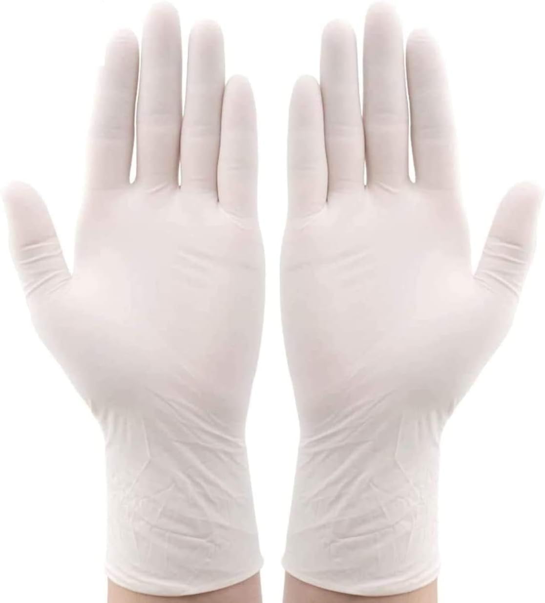100pcs Disposable Latex Gloves, Food Safe and Comfortable to Wear Cleaning Gloves Neutral Large Size