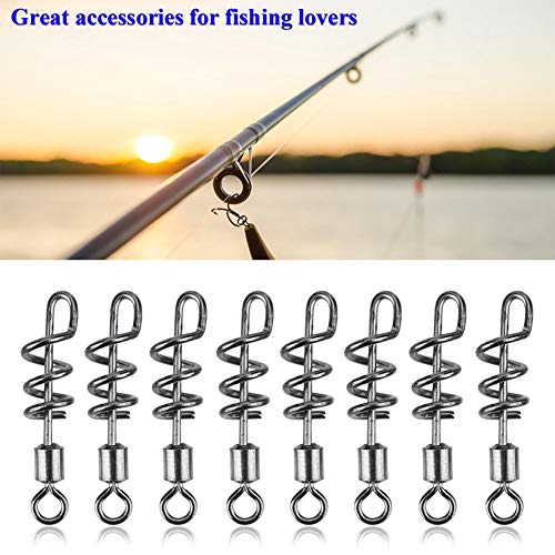 Alomejor 50 stücke Angeln Wirbel Edelstahl Drehwirbel Angeln terminal Tackle # 4, 6, 8, 10, 12(10#) – Bild 6