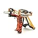 MoreFarther Superpower Stainless Hunting Slingshot Catapult (Flame Red) with Laser,4Pcs Replace Rubber Bands, 200Pcs Stainless Slingshots Ammo