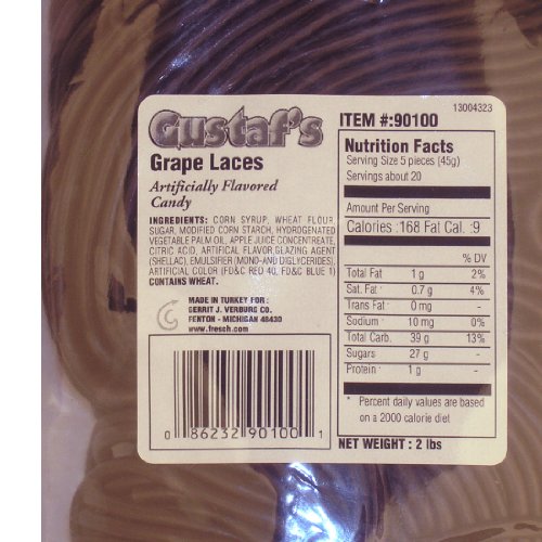 Gustaf's Juicy Grape Licorice Laces - 2 Lb. Bag