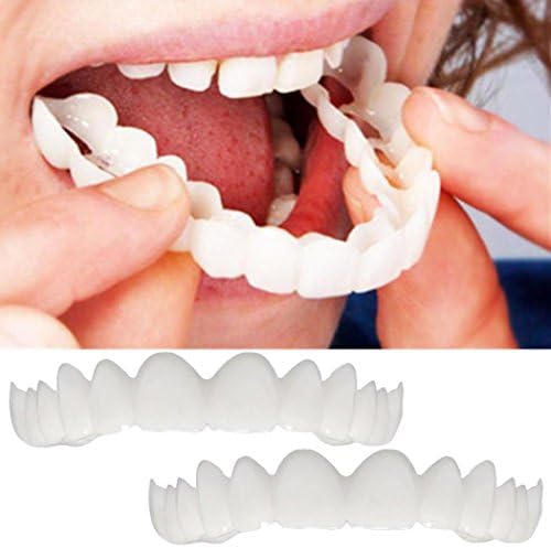 Temporary Tooth Kit, Morwind Teeth Cosmetic, Comfort Fit Flex Cosmetic Teeth Denture Teeth Top Veneer - One Size Fits Most - 2 PEICES