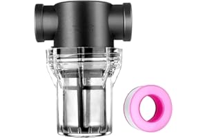 Cxztcl Sediment Filter Attachment In-Line Water Hose Filter with 80 Mesh Screen 3/4Inch NPT Raw Water Strainer Filter for Outdoor Gardening Water Pump