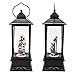 Eldnacele Christmas Musical Snow Globe Lantern Plug in & Battery Operated Glitter Lamp Navitity Scene Lighted Lantern with 6 Hour for Christmas Decoration 12 Inches (Carolers)