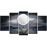 Sechars - 5 Toiles Murales Art Impression - Arbre Ciel Sépia - Format M (moyen) - Neuves