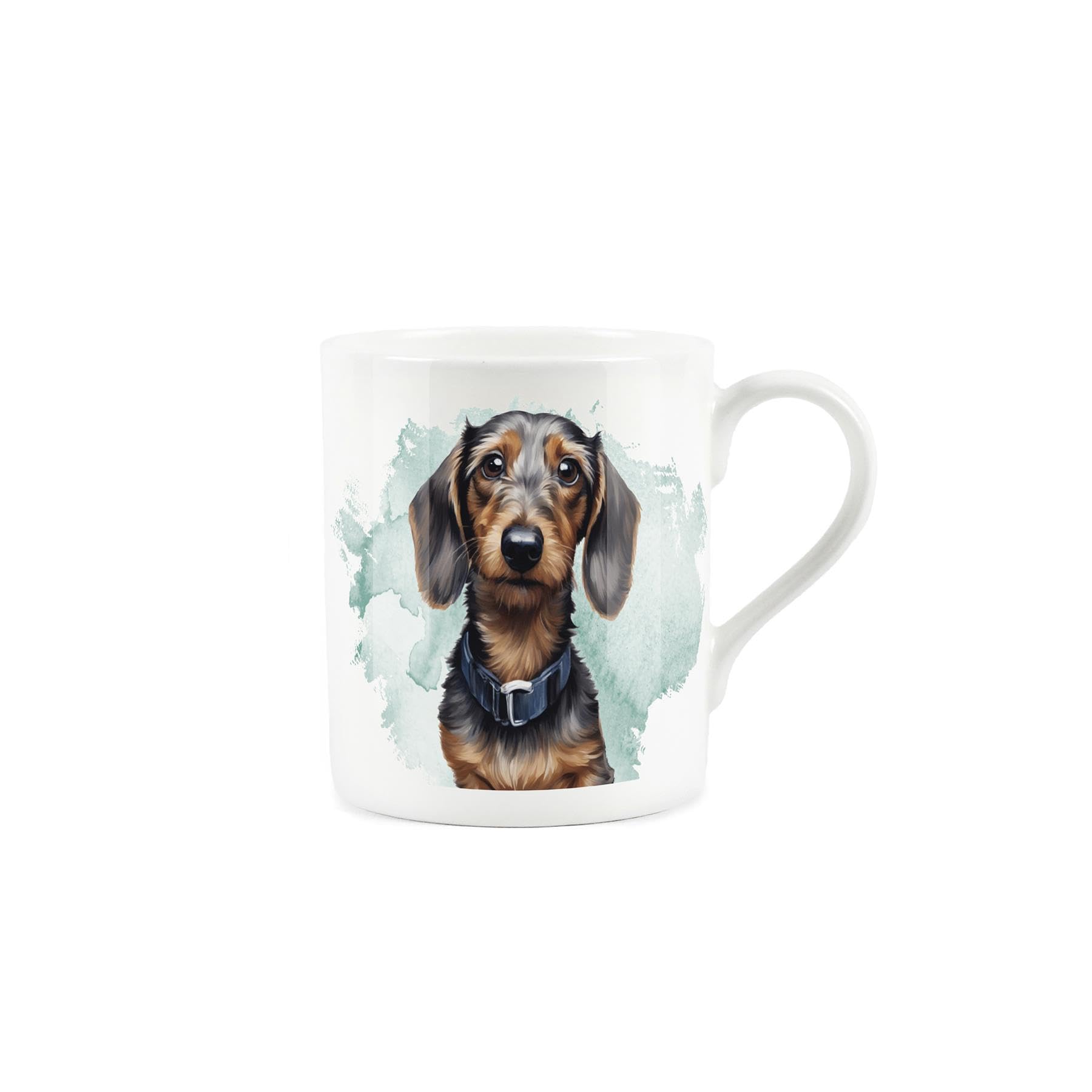 Dachshund Gift Mug - Cute Painted Sausage Dog Description Qualities - Small Bone China White Mug Coffee/Tea Present