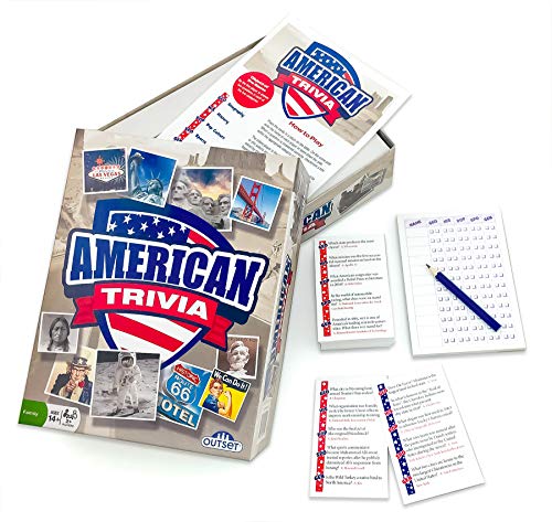 Outset Media American Trivia Game (Amazon Exclusive) – 5 Categories to Choose from and 1,000 Questions – for Ages 14 and up