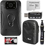 Transcend DrivePro Body 10 1080p HD Video Camera Camcorder with 32GB Card + Case + Lenspen + Kit