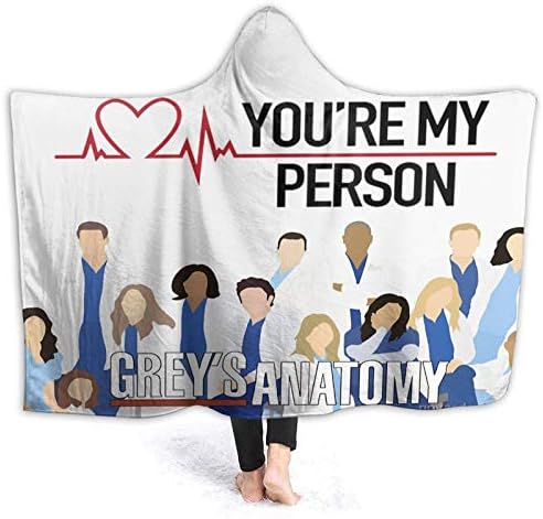 Wearable Blankets Greys Anatomy 3D Printed Throw Wearable Hooded Blanket  Hood Poncho Cloak Magic Hat Winter Warm Novelty Blanket for Watch Tv Sofa  Lounge Bed Napping S 50"X40" Home & Kitchen