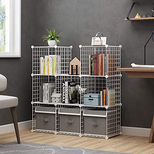 C&AHOME Wire Cube Storage, 9Cube Organizer Metal, Wire C Grids Storage