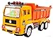 WolVol Electric Dump Truck Toy for Kids with Stunning 4D Flashing Lights and Sounds Music, Bump and Go Action Changes Directions on Contact