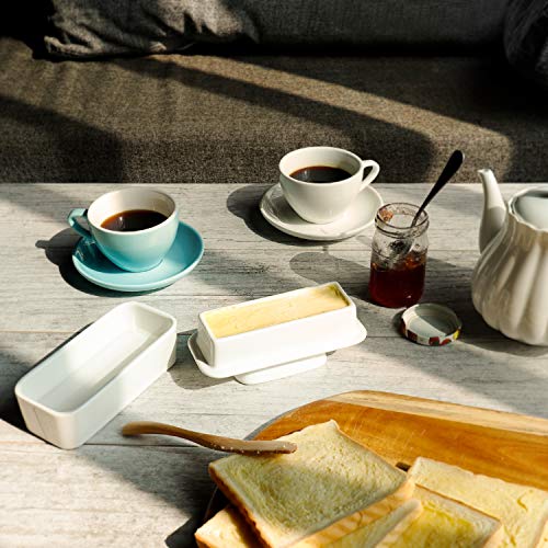 Sweese 309.101 Porcelain Butter Dish with Water French Butter Keeper