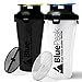 BluePeak Dual Treat Protein Shaker Bottle 28-Ounce, 2-Pack Hydra Cup. Mixing Grid Technology. Enjoy 2 Different Drinks Stored Independently in The Same Bottle. BPA Free