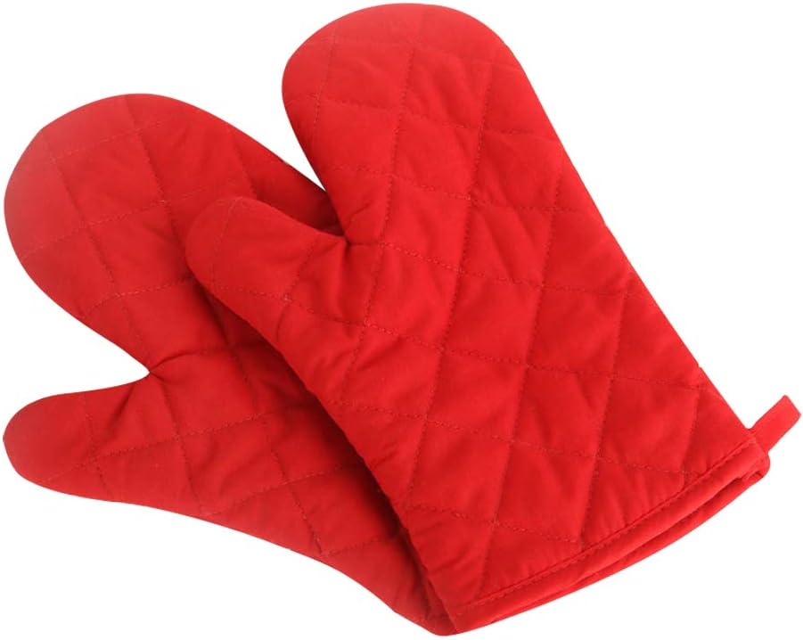 Oven Mitts Kitchen Cotton Cute Long Microwave Oven Gloves, Heat Resistant Glove for Cooking Food, Frying
